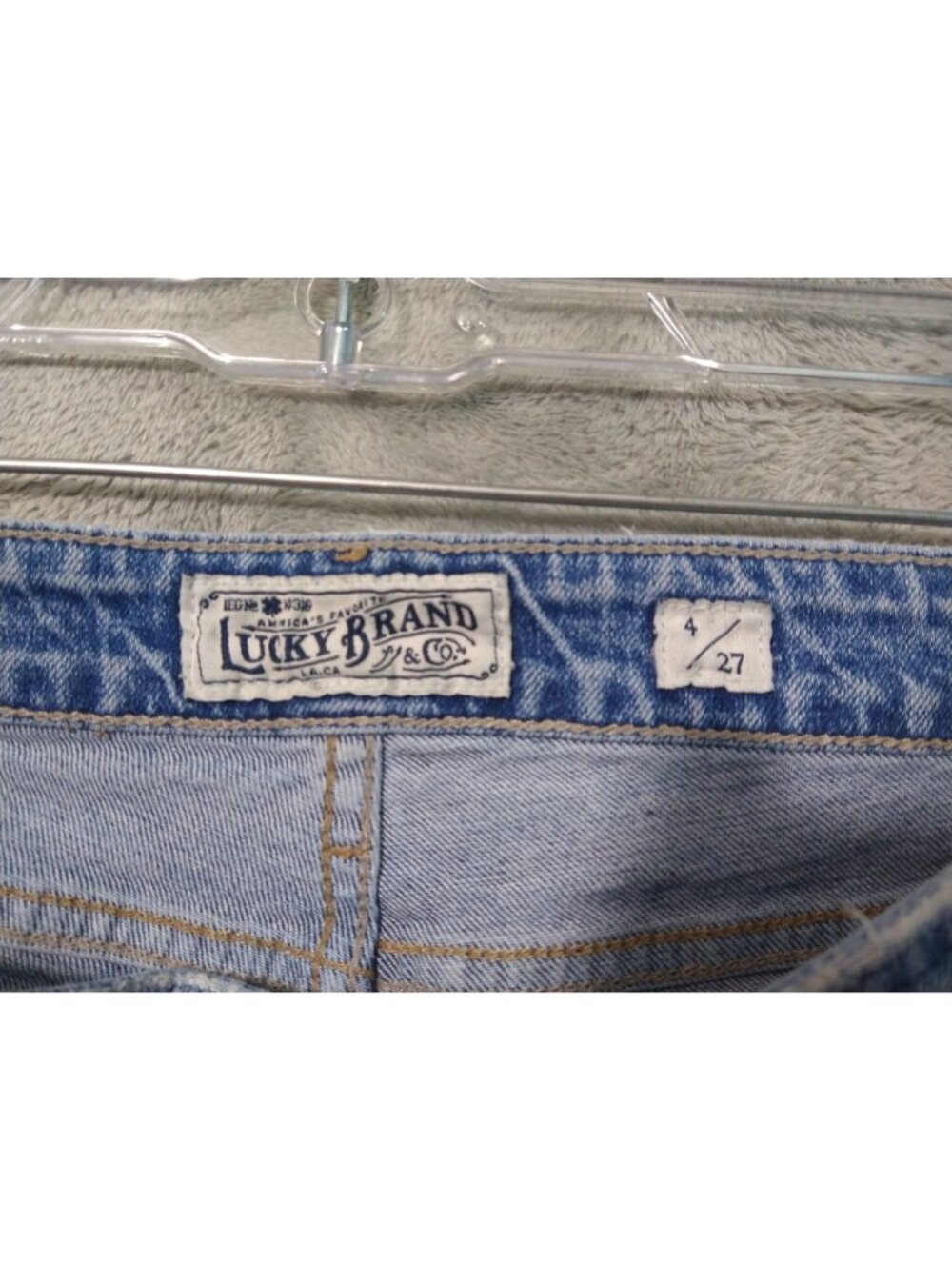 Lucky Brand Jeans Womens 4/27 Blue Cone Denim AVA Skinny Mid Rise Distressed - Picture 7 of 12